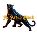 A transparent logo image of a black panther with the text "Ai Art in Black" written across it.